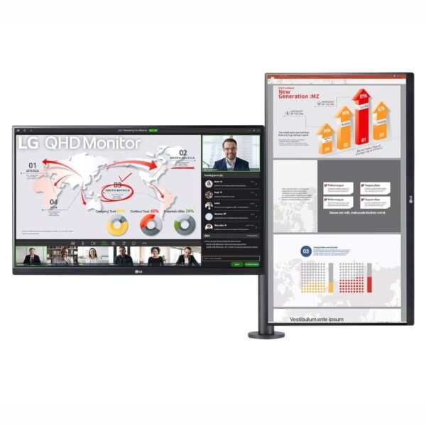LG 27" QHD Dual Ergo QHD Monitor with USB Type-C, Daisy Chain - Image 2