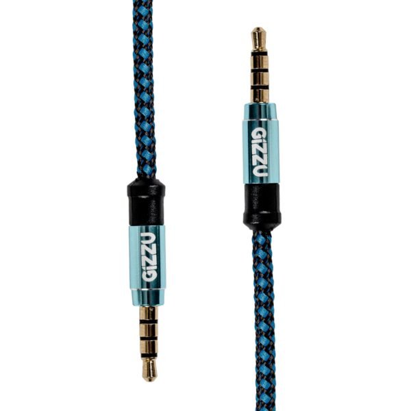 Gizzu 3.5mm AUX Cable 1.5m - Black/Blue - Image 2