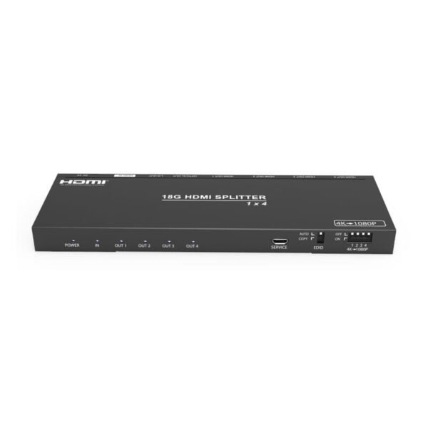 HDCVT 1x4 HDMI 2.0 Splitter with Scaler/Audio Extract EDID HDCP 2.2 - Image 2