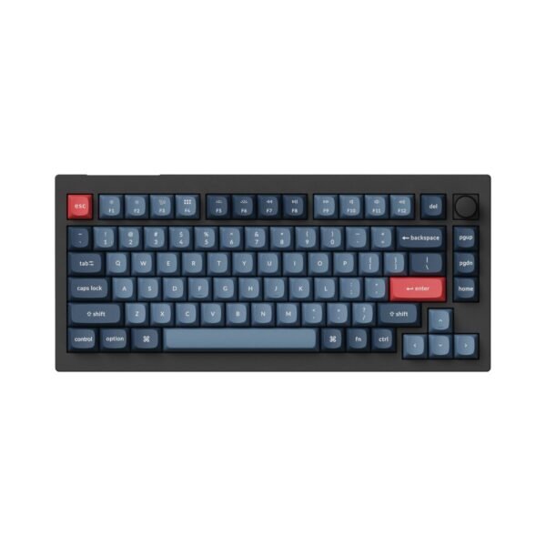 Keychron V1 Max QMK/VIA Wireless Custom Mechanical Keyboard | RED Switches - Black - Image 2